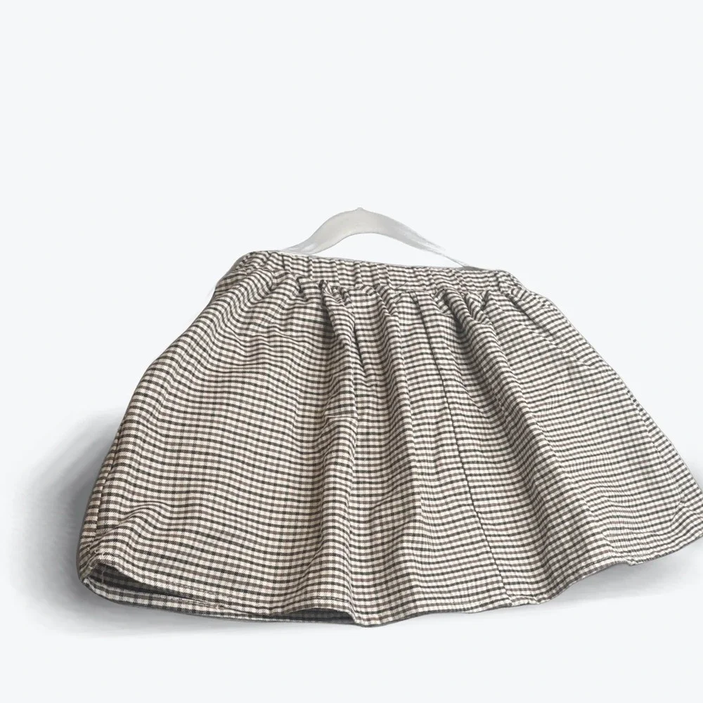 Girls Plaid Skirt‎ Size 6/7 with Belt Detail, Elastic Waist, Kids Fashion
